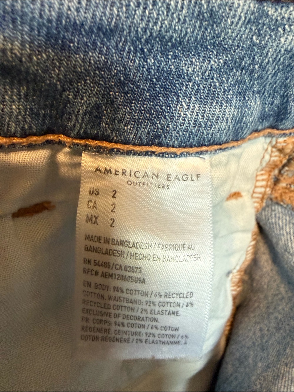 American Eagle Outfitters Distressed Denim Shorts - Light Blue Wash - Picture 7 of 9